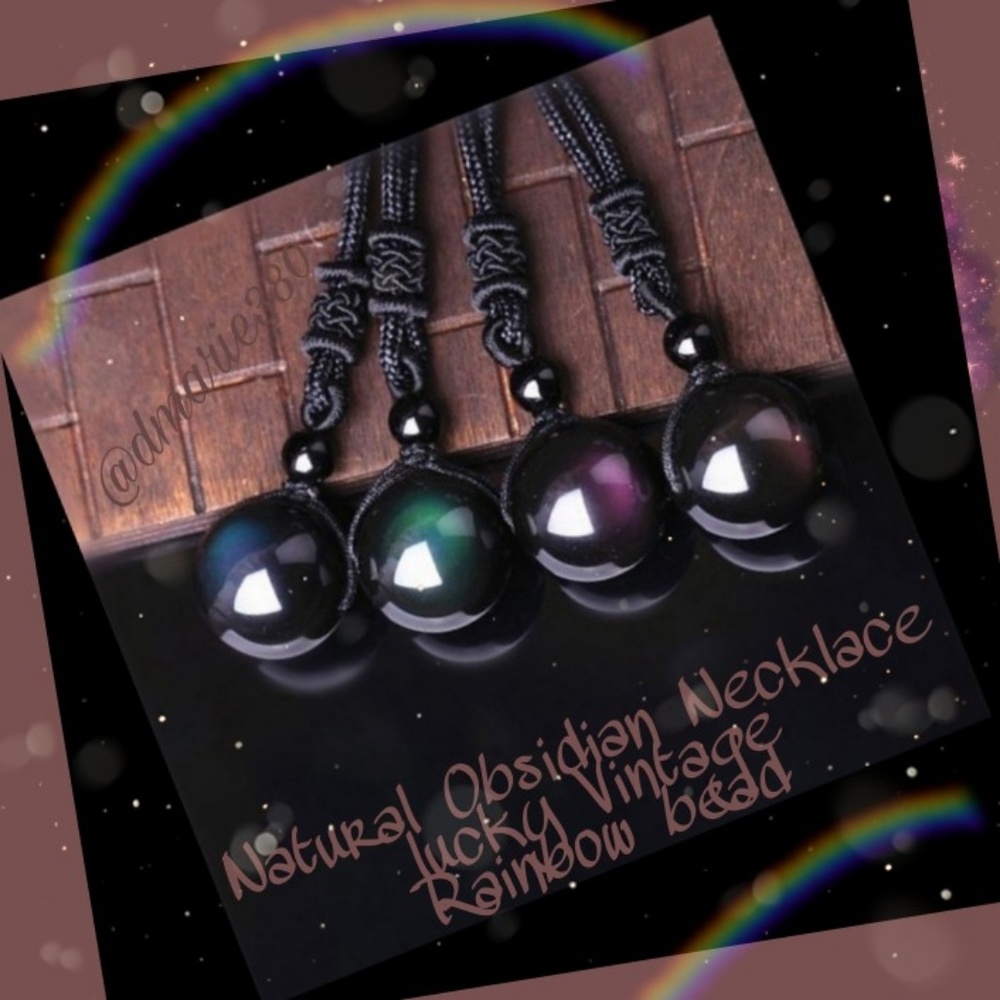 New Vintage lucky Rainbow stone Necklace